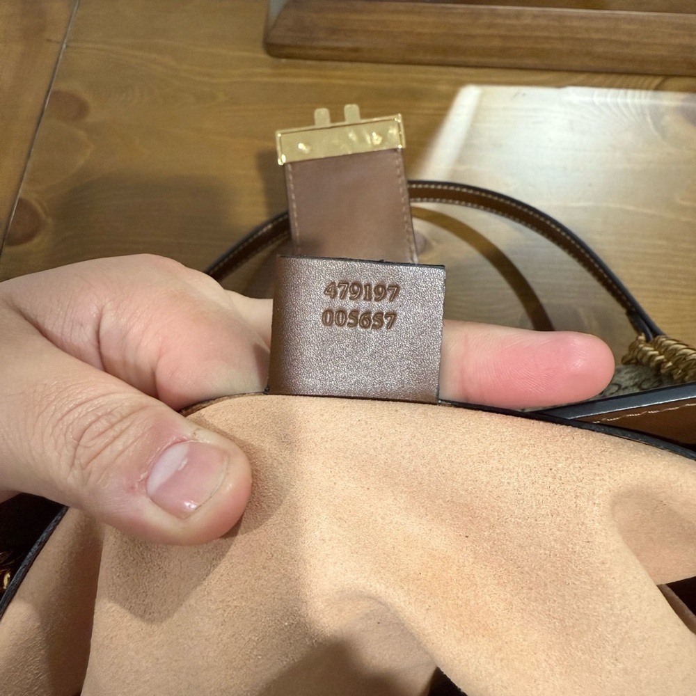 GucciOphidia Padlock Beige and Brown Shoulder Bag with Gold Accents - Picture 9 of 9